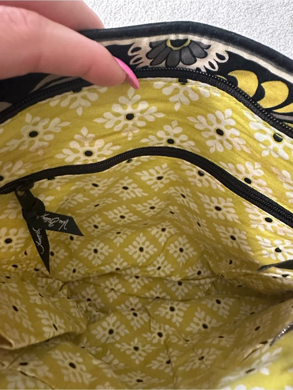 Vera Bradley Yellow Floral Lined Tote